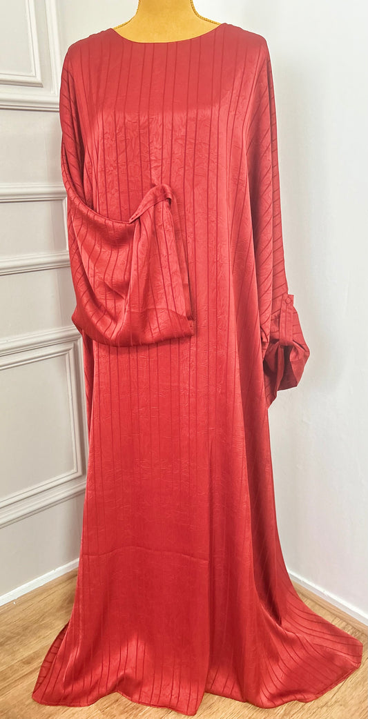 Abaya Satinée Rouge
